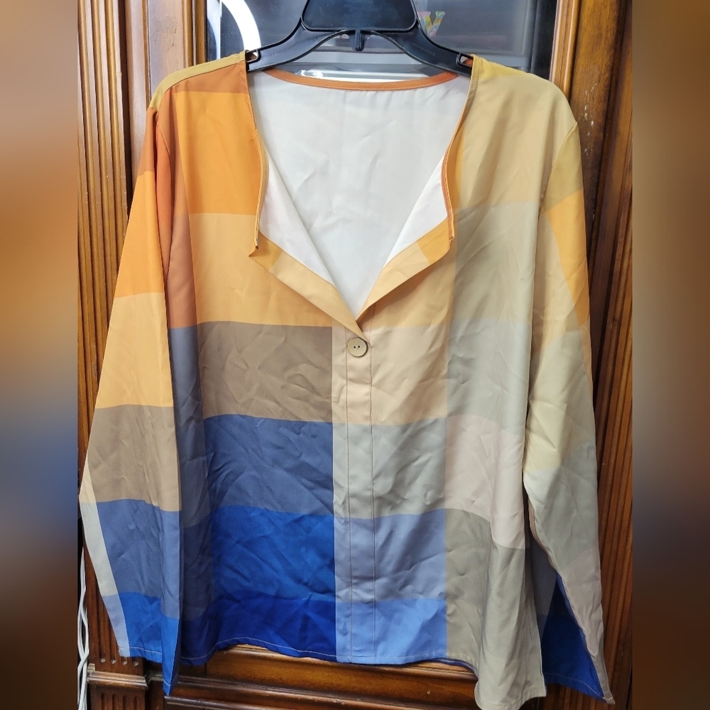 Multicolor Striped Long Sleeve Shirt 3xl New